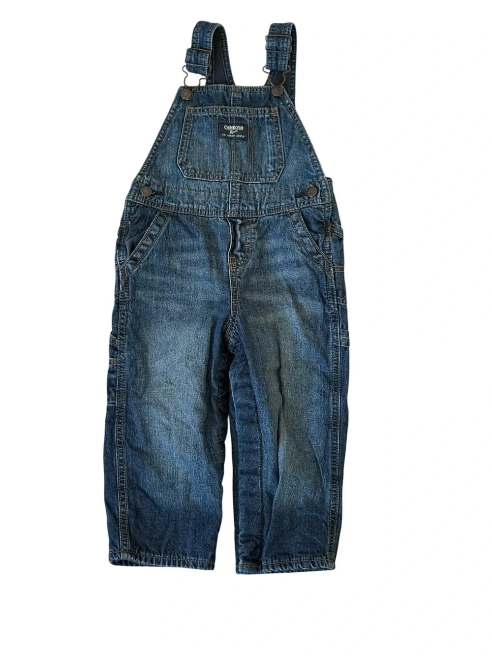 OshKosh B'gosh Kids Overalls Denim Jeans Size 24 Months Toddler Boy Girl Vintage
